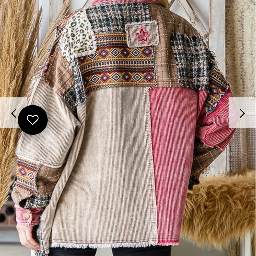 OF1– (🚨2026 RESTOCK) Oli & Hali Pink Mix Vibrant CORDUROY SHACKET - Picture 2 of 5